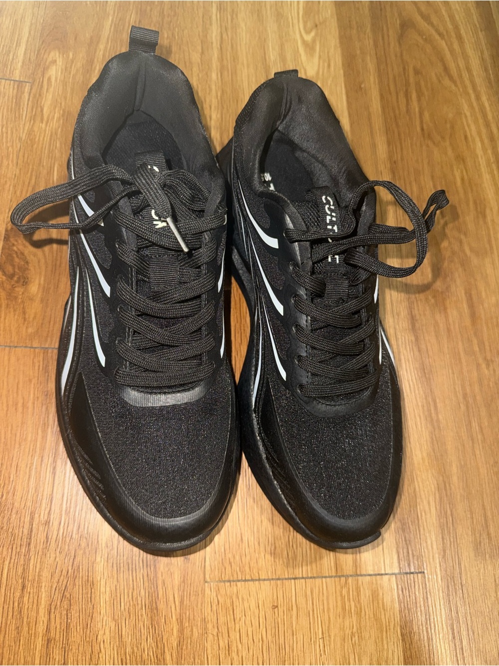 Men's Black Runner Sneakers with White Accents